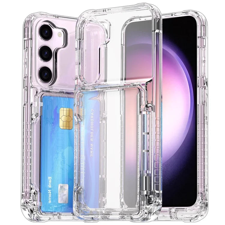 For Samsung Galaxy S23 Case PC+TPU Protective Cover with Flip Card Holder
