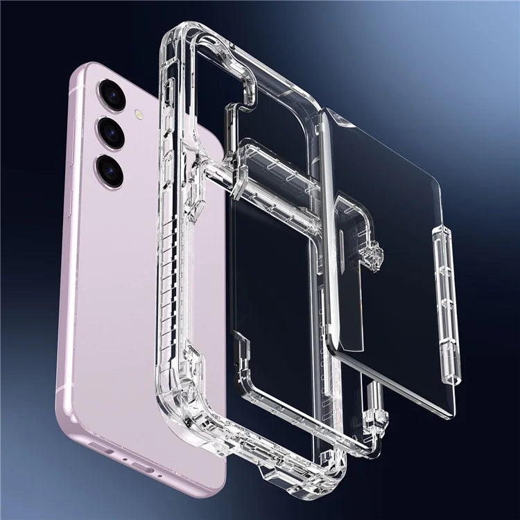 For Samsung Galaxy S23 Case PC+TPU Protective Cover with Flip Card Holder