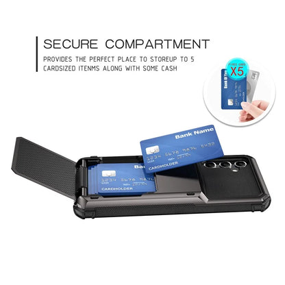For Samsung Galaxy A05s 4G Case TPU+PC Shockproof Card Holder Phone Cover