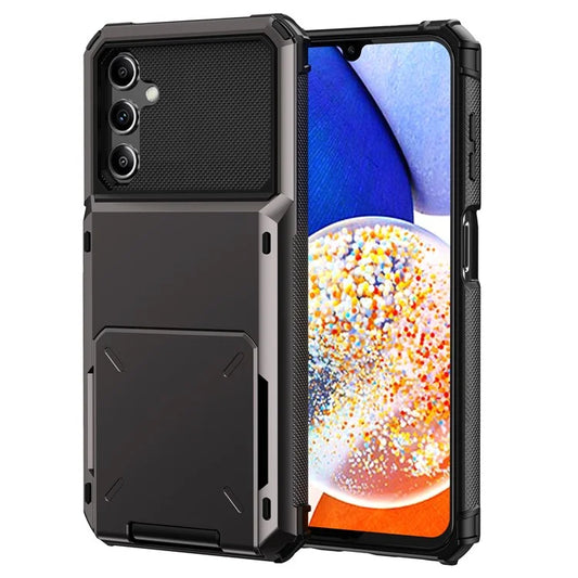 For Samsung Galaxy A55 5G Case PC+TPU Card Holder Hidden Pocket Anti-Scratch Cover