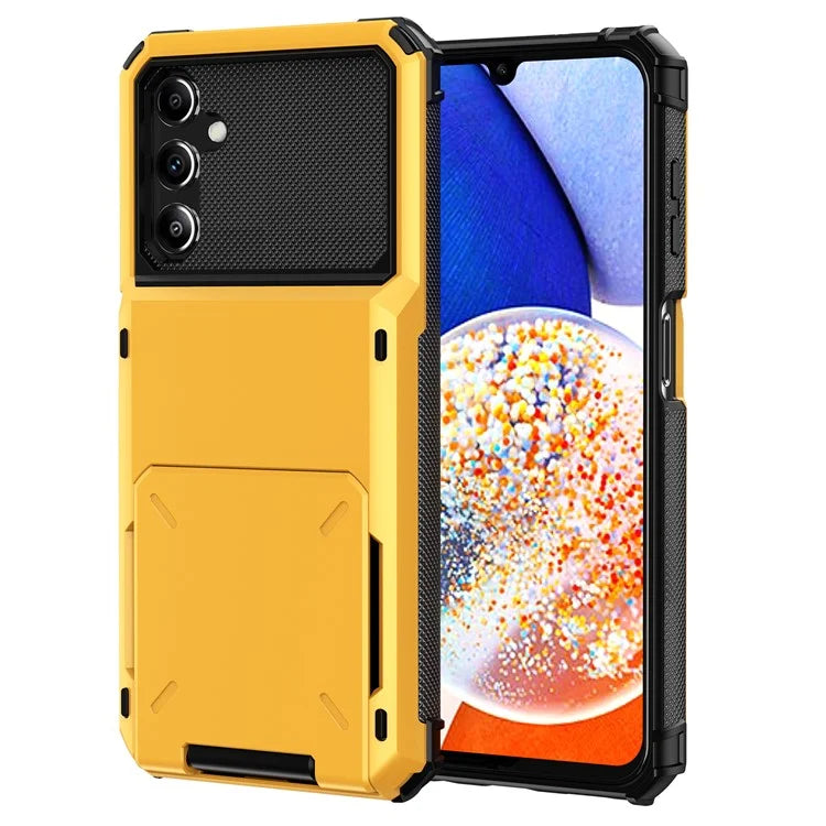 For Samsung Galaxy A55 5G Case PC+TPU Card Holder Hidden Pocket Anti-Scratch Cover