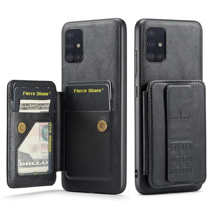 For Samsung Galaxy A71 4G SM-A715 Case Leather+TPU RFID Blocking Card Slots Phone Cover