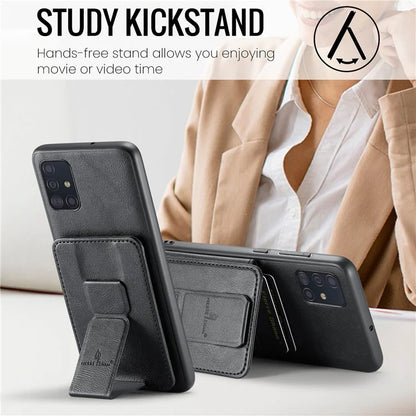 For Samsung Galaxy A71 4G SM-A715 Case Leather+TPU RFID Blocking Card Slots Phone Cover