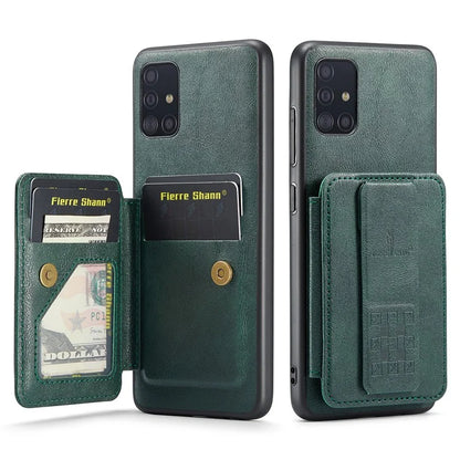 For Samsung Galaxy A71 4G SM-A715 Case Leather+TPU RFID Blocking Card Slots Phone Cover