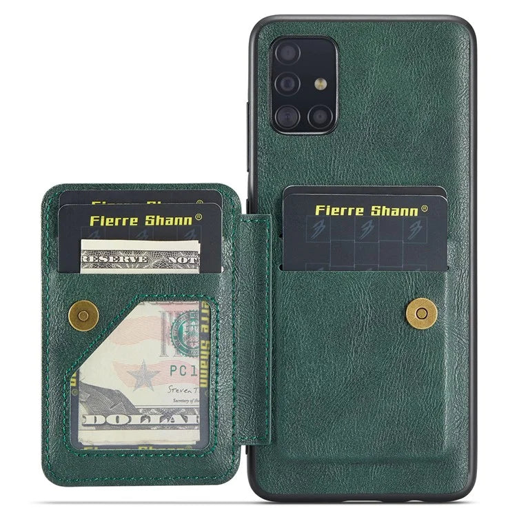 For Samsung Galaxy A71 4G SM-A715 Case Leather+TPU RFID Blocking Card Slots Phone Cover