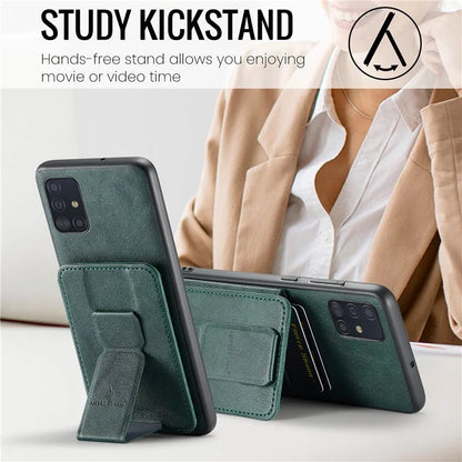 For Samsung Galaxy A71 4G SM-A715 Case Leather+TPU RFID Blocking Card Slots Phone Cover