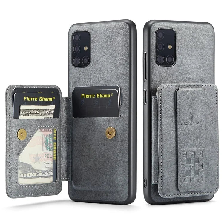 For Samsung Galaxy A71 4G SM-A715 Case Leather+TPU RFID Blocking Card Slots Phone Cover