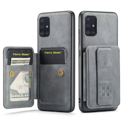 For Samsung Galaxy A71 4G SM-A715 Case Leather+TPU RFID Blocking Card Slots Phone Cover