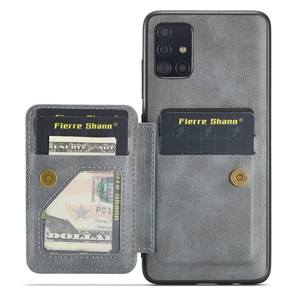 For Samsung Galaxy A71 4G SM-A715 Case Leather+TPU RFID Blocking Card Slots Phone Cover