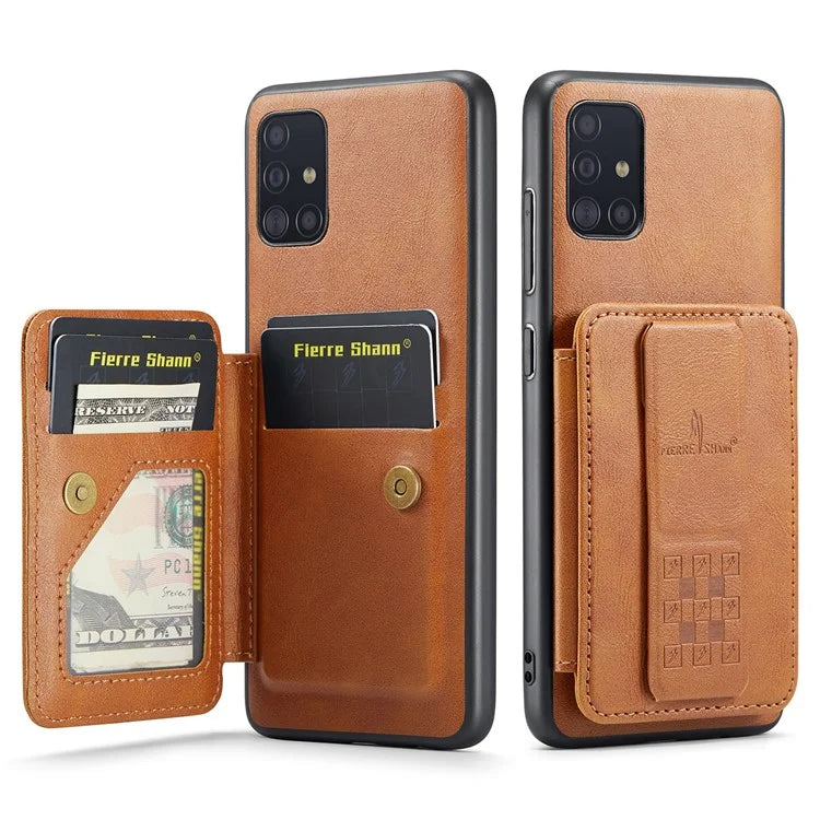For Samsung Galaxy A71 4G SM-A715 Case Leather+TPU RFID Blocking Card Slots Phone Cover