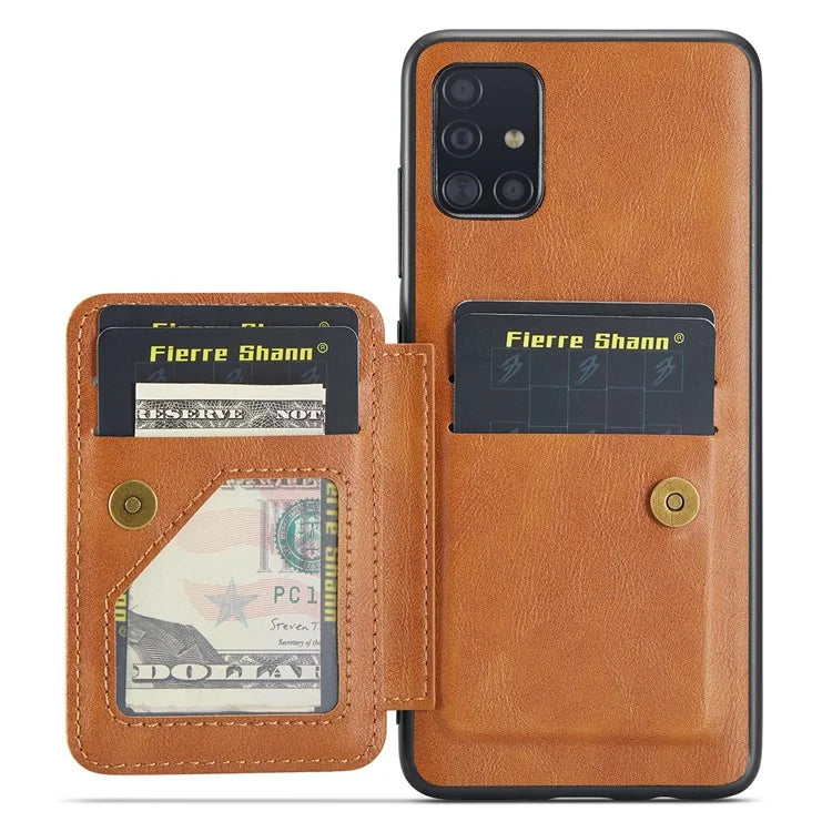 For Samsung Galaxy A71 4G SM-A715 Case Leather+TPU RFID Blocking Card Slots Phone Cover
