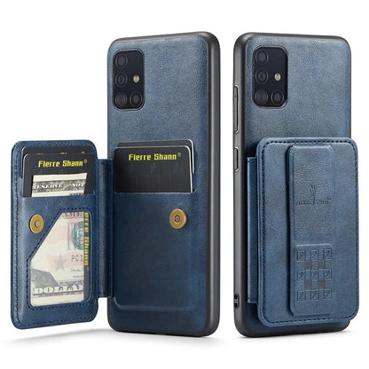 For Samsung Galaxy A71 4G SM-A715 Case Leather+TPU RFID Blocking Card Slots Phone Cover