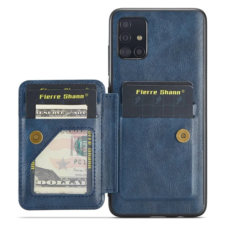 For Samsung Galaxy A71 4G SM-A715 Case Leather+TPU RFID Blocking Card Slots Phone Cover