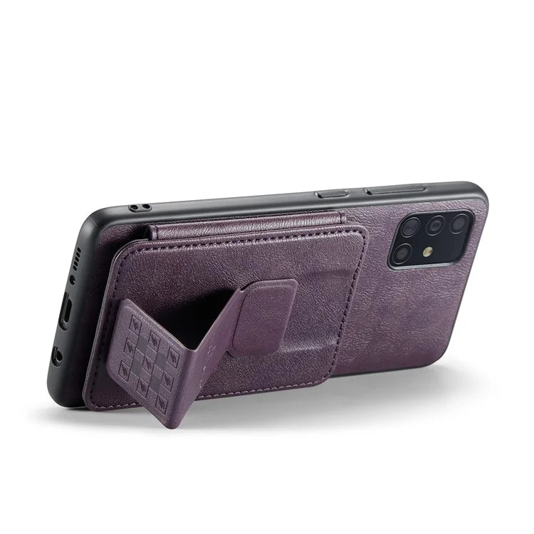 For Samsung Galaxy A71 4G SM-A715 Case Leather+TPU RFID Blocking Card Slots Phone Cover