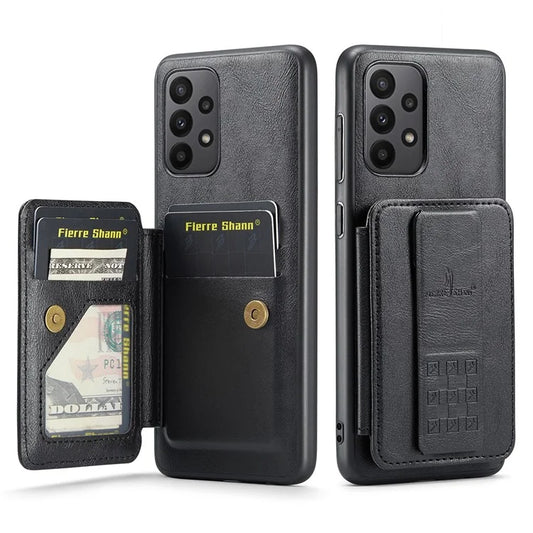 For Samsung Galaxy A73 5G Case with Card Holder Leather+TPU Protective Phone Cover