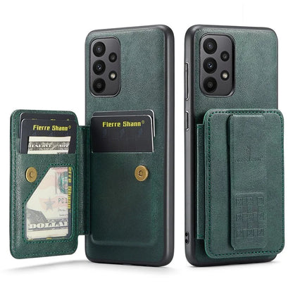 For Samsung Galaxy A73 5G Case with Card Holder Leather+TPU Protective Phone Cover