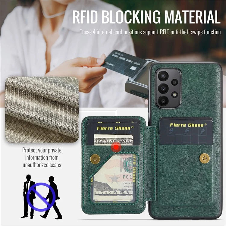 For Samsung Galaxy A73 5G Case with Card Holder Leather+TPU Protective Phone Cover