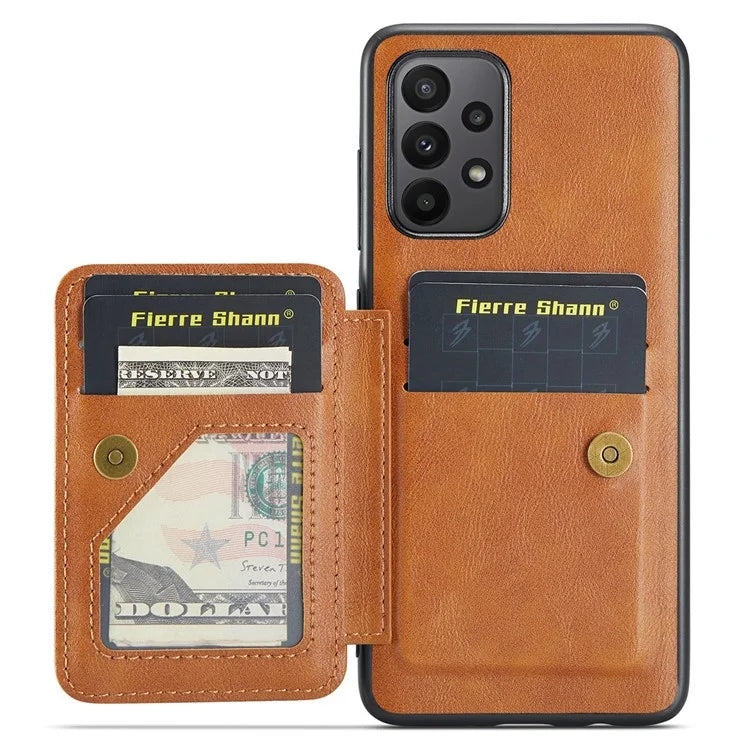For Samsung Galaxy A73 5G Case with Card Holder Leather+TPU Protective Phone Cover