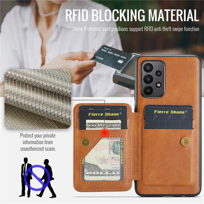 For Samsung Galaxy A73 5G Case with Card Holder Leather+TPU Protective Phone Cover