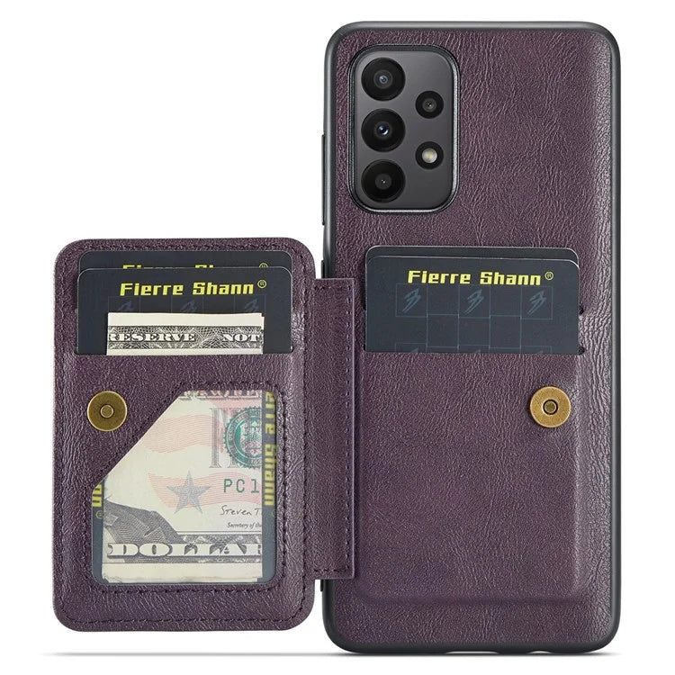 For Samsung Galaxy A73 5G Case with Card Holder Leather+TPU Protective Phone Cover