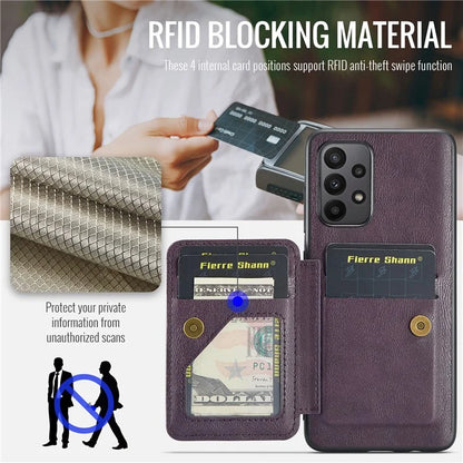 For Samsung Galaxy A73 5G Case with Card Holder Leather+TPU Protective Phone Cover