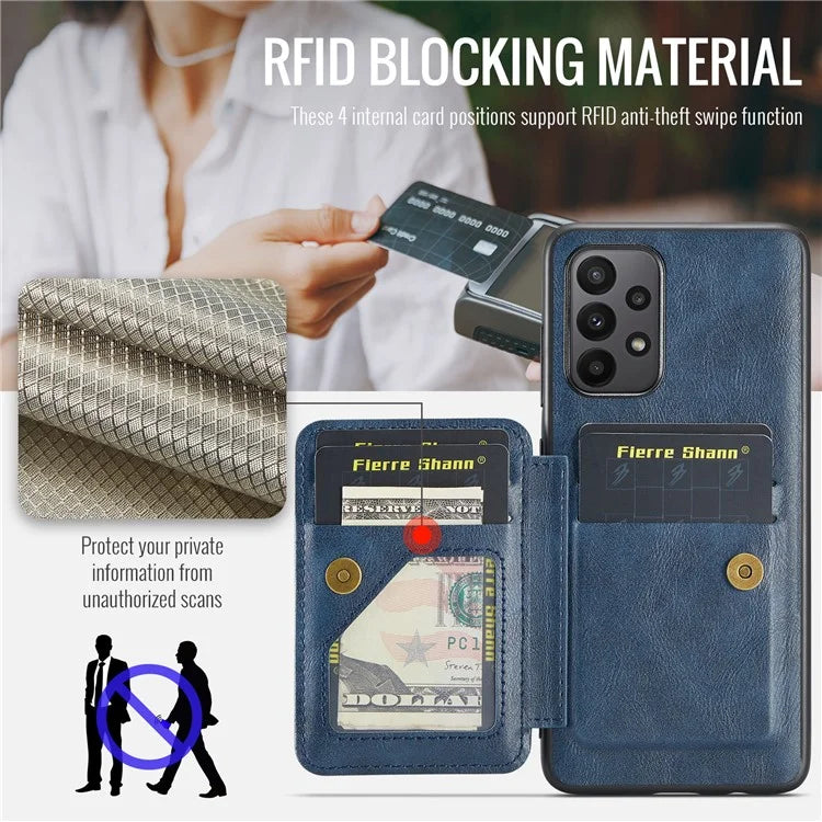 For Samsung Galaxy A73 5G Case with Card Holder Leather+TPU Protective Phone Cover