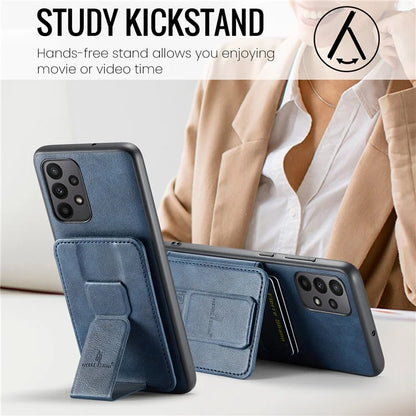 For Samsung Galaxy A73 5G Case with Card Holder Leather+TPU Protective Phone Cover