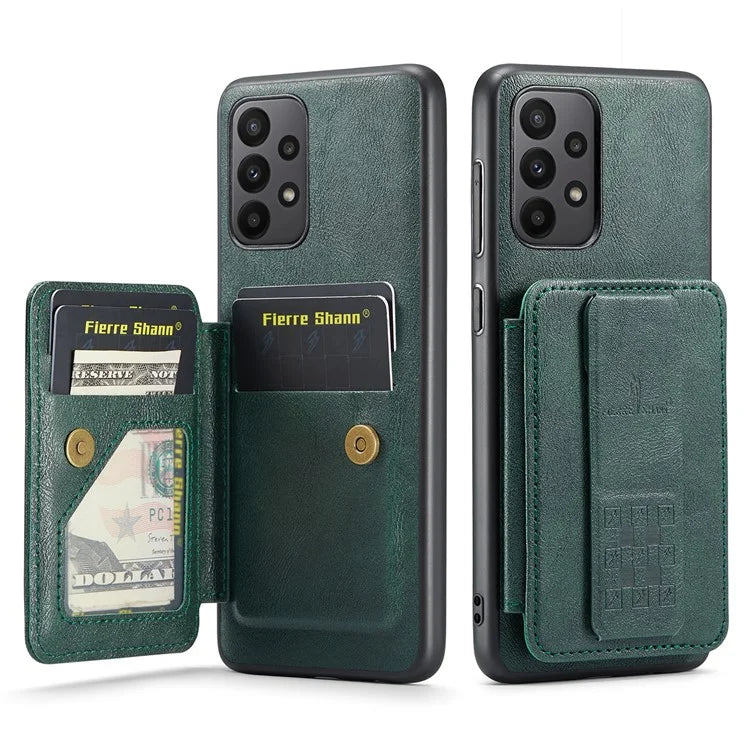 For Samsung Galaxy A72 4G / 5G Case PU Leather+TPU Kickstand Phone Cover RFID Blocking