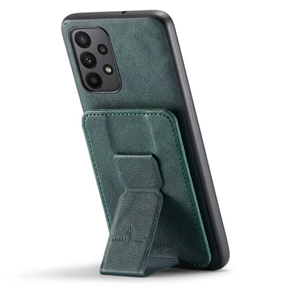 For Samsung Galaxy A72 4G / 5G Case PU Leather+TPU Kickstand Phone Cover RFID Blocking
