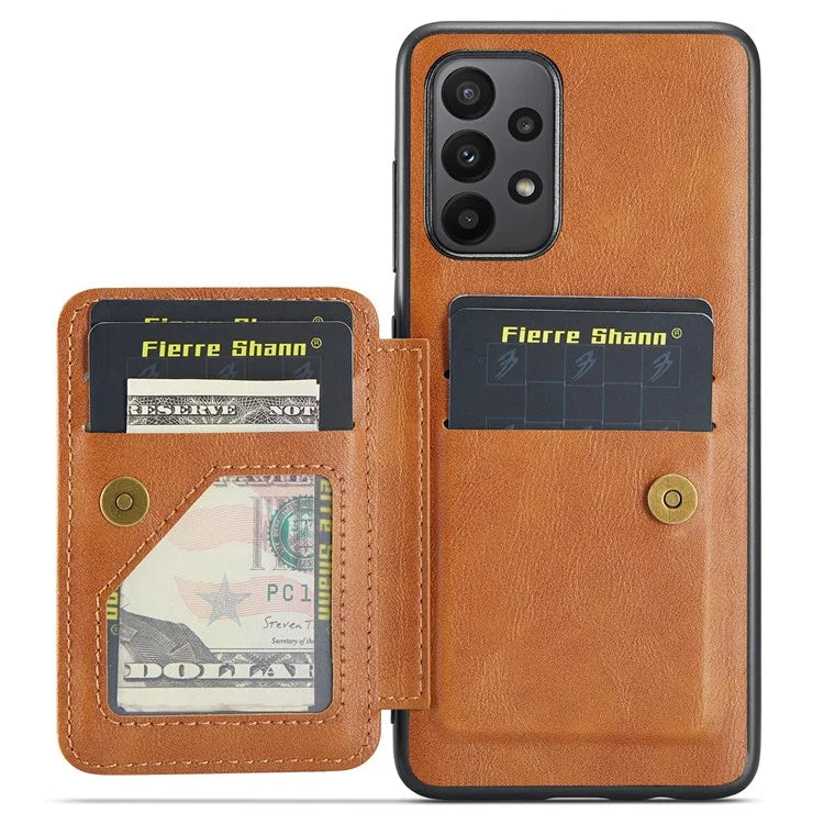 For Samsung Galaxy A72 4G / 5G Case PU Leather+TPU Kickstand Phone Cover RFID Blocking
