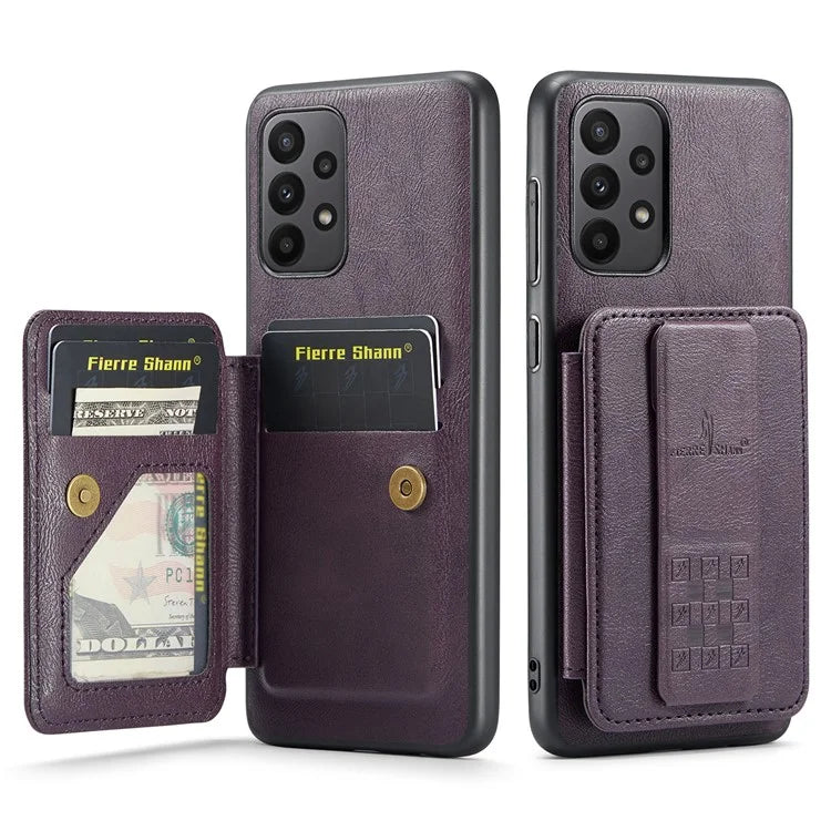 For Samsung Galaxy A72 4G / 5G Case PU Leather+TPU Kickstand Phone Cover RFID Blocking