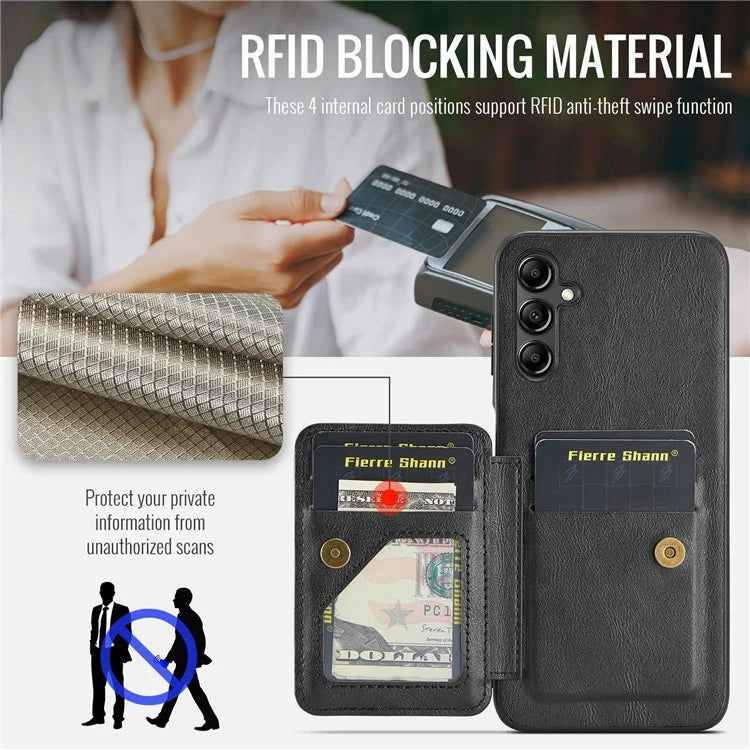 For Samsung Galaxy A55 5G Case PU Leather+TPU Protective Phone Cover with Card Holder