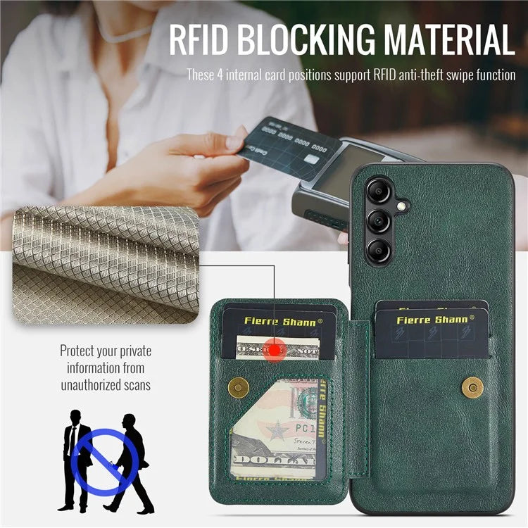 For Samsung Galaxy A55 5G Case PU Leather+TPU Protective Phone Cover with Card Holder