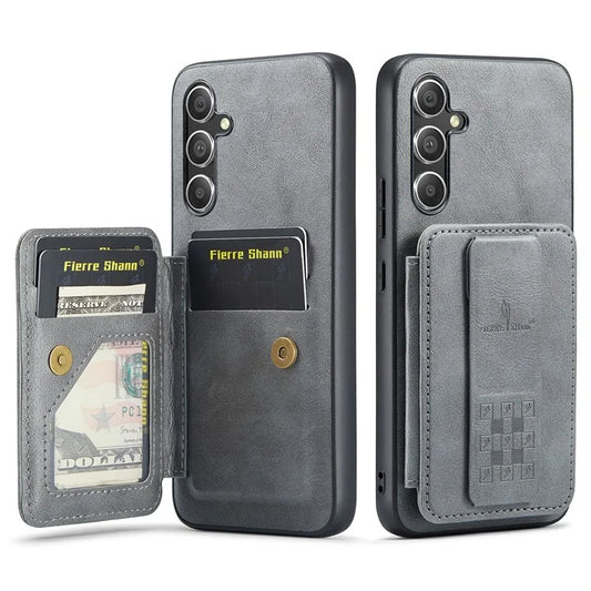 For Samsung Galaxy A25 5G (Global) (161.0 x 76.5 x 8.3mm) Case Leather Coated TPU RFID Blocking Phone Cover