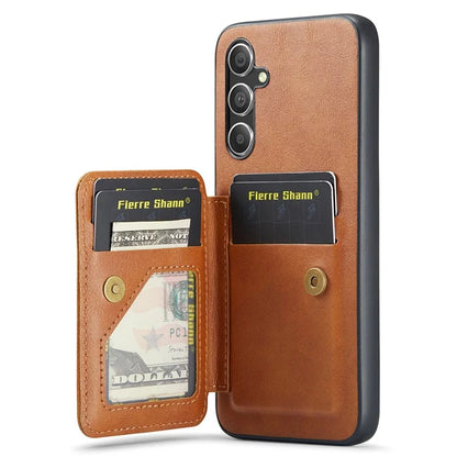 For Samsung Galaxy A25 5G (Global) (161.0 x 76.5 x 8.3mm) Case Leather Coated TPU RFID Blocking Phone Cover