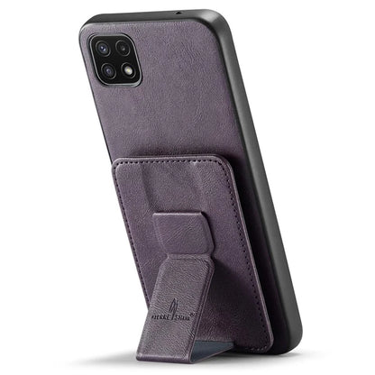 For Samsung Galaxy A22 5G (EU Version) Case RFID Blocking Card Slots Leather+TPU Phone Cover