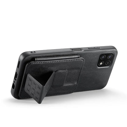 For Samsung Galaxy A22 5G (EU Version) Case RFID Blocking Card Slots Leather+TPU Phone Cover