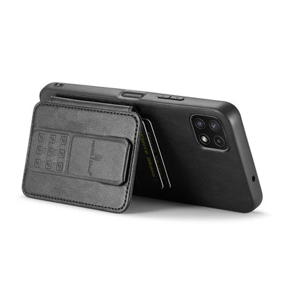 For Samsung Galaxy A22 5G (EU Version) Case RFID Blocking Card Slots Leather+TPU Phone Cover