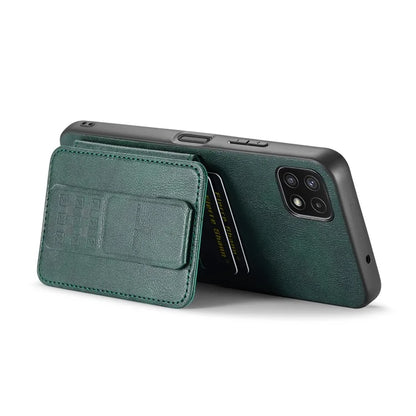 For Samsung Galaxy A22 5G (EU Version) Case RFID Blocking Card Slots Leather+TPU Phone Cover