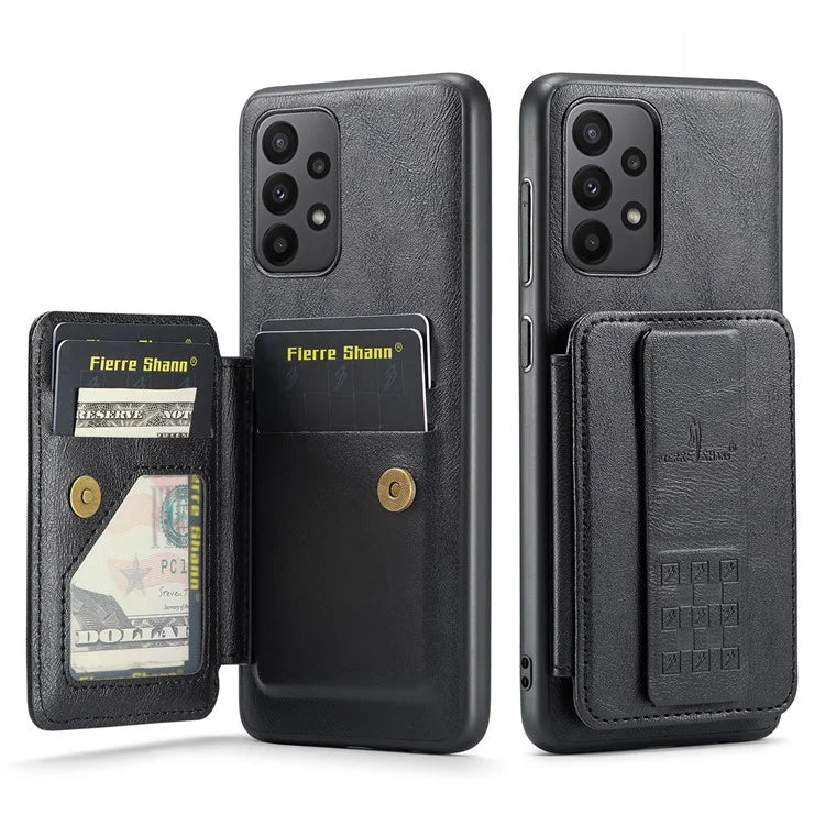 For Samsung Galaxy A53 5G Case Waxed Leather+TPU Phone Cover Strap Loop Holder Kickstand