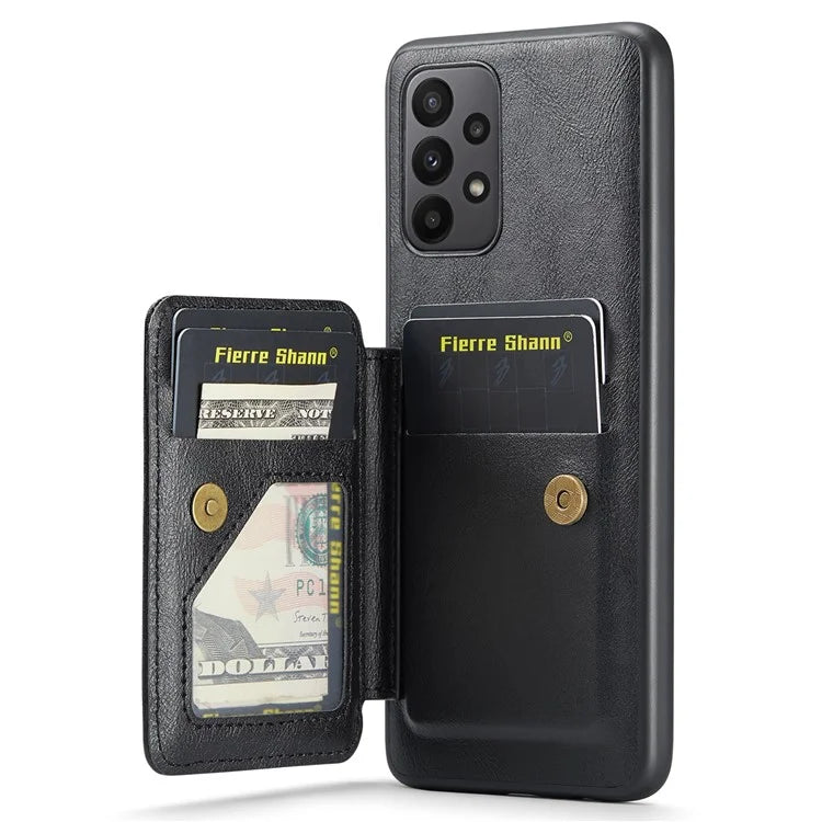 For Samsung Galaxy A53 5G Case Waxed Leather+TPU Phone Cover Strap Loop Holder Kickstand