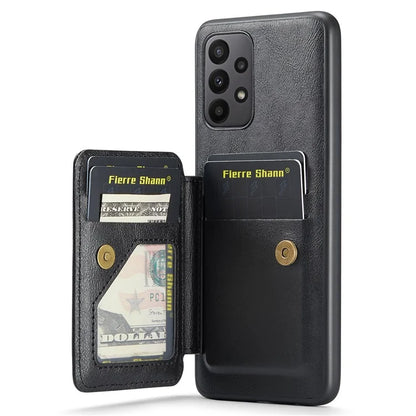 For Samsung Galaxy A53 5G Case Waxed Leather+TPU Phone Cover Strap Loop Holder Kickstand