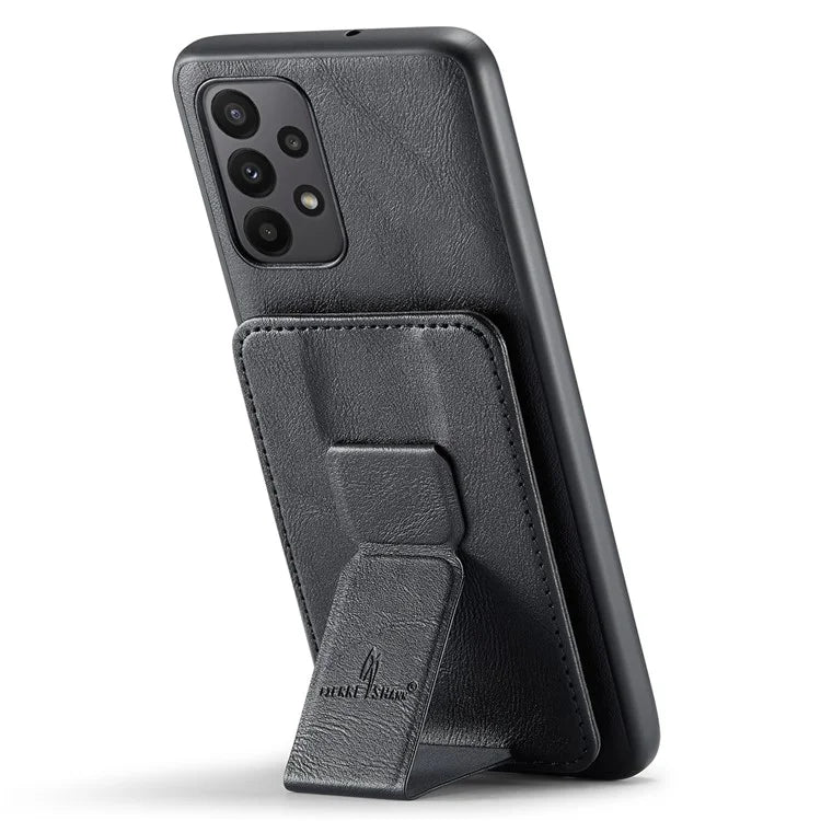 For Samsung Galaxy A53 5G Case Waxed Leather+TPU Phone Cover Strap Loop Holder Kickstand