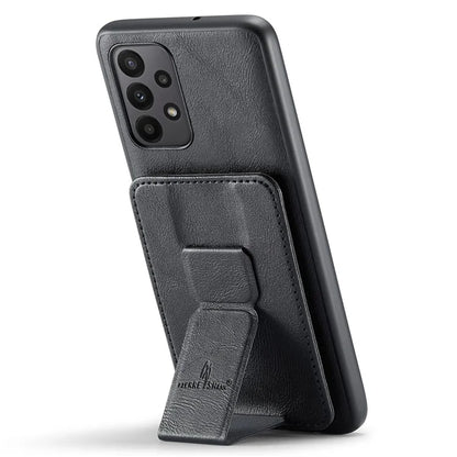 For Samsung Galaxy A53 5G Case Waxed Leather+TPU Phone Cover Strap Loop Holder Kickstand
