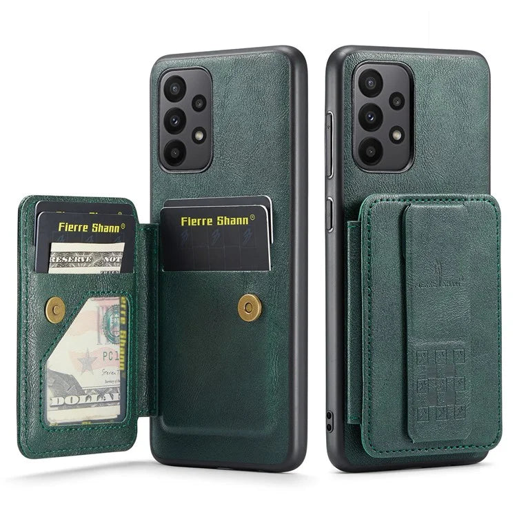 For Samsung Galaxy A53 5G Case Waxed Leather+TPU Phone Cover Strap Loop Holder Kickstand
