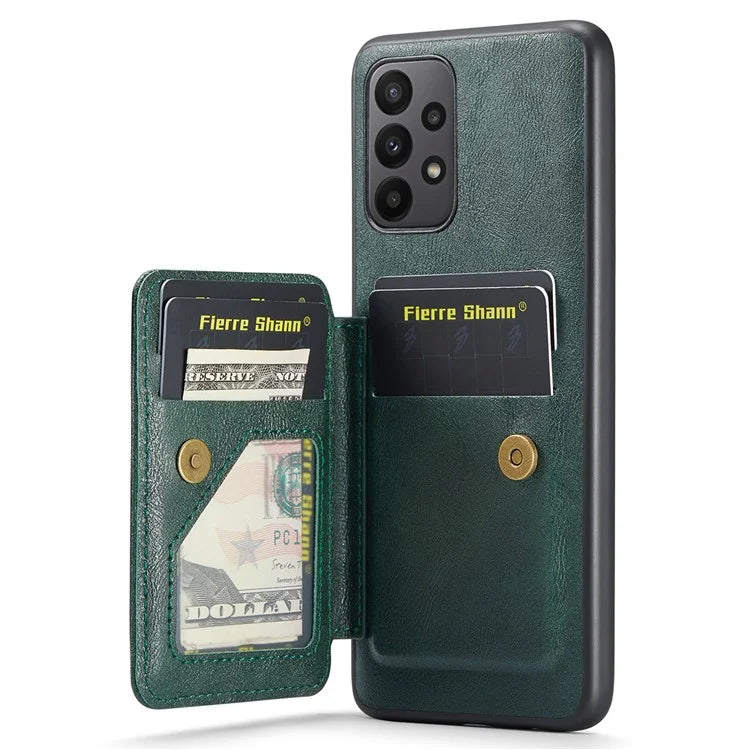 For Samsung Galaxy A53 5G Case Waxed Leather+TPU Phone Cover Strap Loop Holder Kickstand