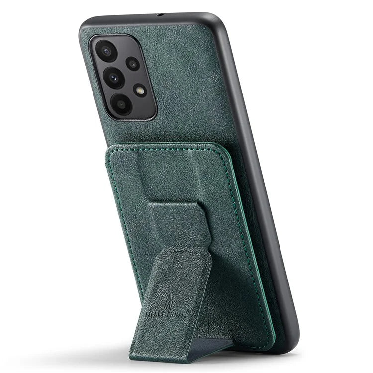 For Samsung Galaxy A53 5G Case Waxed Leather+TPU Phone Cover Strap Loop Holder Kickstand