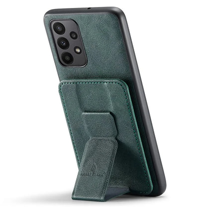 For Samsung Galaxy A53 5G Case Waxed Leather+TPU Phone Cover Strap Loop Holder Kickstand