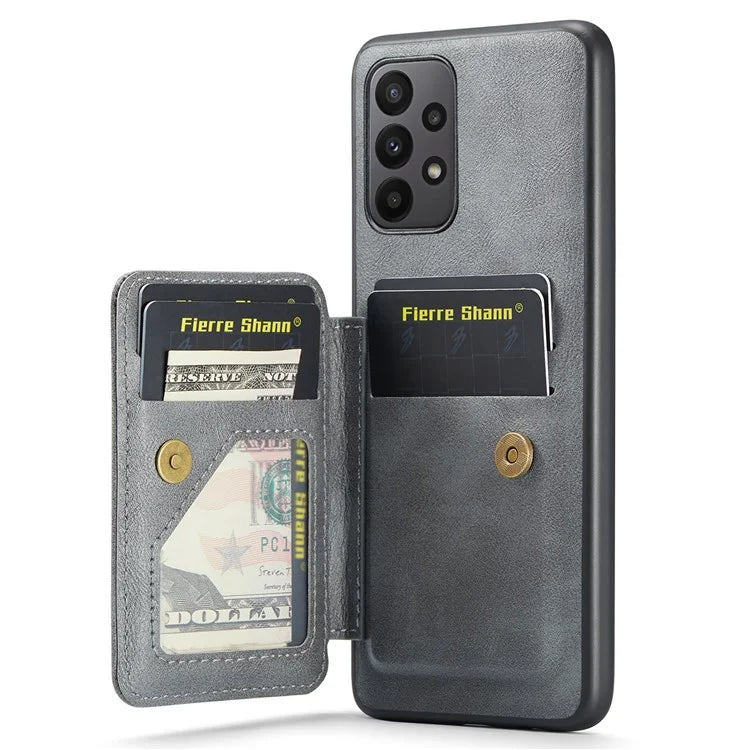 For Samsung Galaxy A53 5G Case Waxed Leather+TPU Phone Cover Strap Loop Holder Kickstand