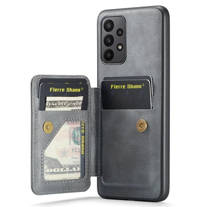 For Samsung Galaxy A53 5G Case Waxed Leather+TPU Phone Cover Strap Loop Holder Kickstand